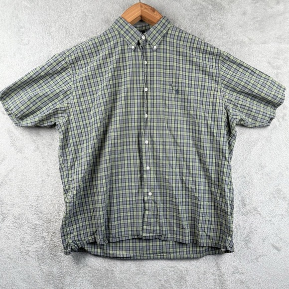 Ralph Lauren Short Sleeve Shirt Mens XL Greggor Button Down Plaid Cotton Casual - Picture 1 of 11